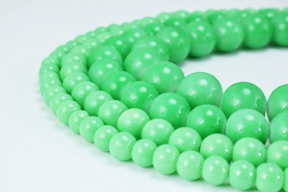 Green Glass Beads Round 6mm/8mm/10mm/12mm Shine Round Beads For Jewelry Making Item#789222045142