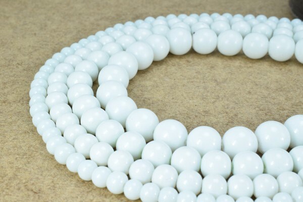 White Glass Beads Round 6mm/8mm/10mm/12mm Shine Round Beads For Jewelry Making Item#789222045265