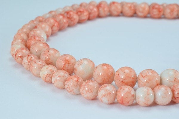 Two Tone Orange Creamy Glass Beads Round 8mm/10mm Shine Round Beads For Jewelry Making Item#789222045449