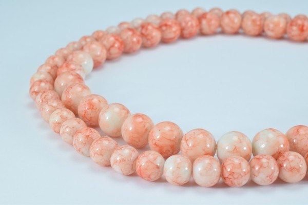 Two Tone Orange Creamy Glass Beads Round 8mm/10mm Shine Round Beads For Jewelry Making Item#789222045449