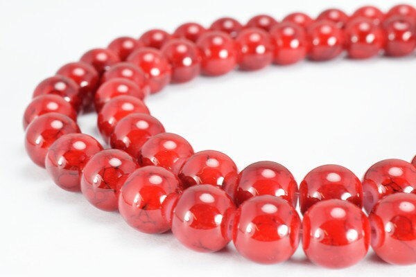 Two Tone Red Black Glass Beads Round 10mm Shine Round Beads For Jewelry Making Item#789222045692