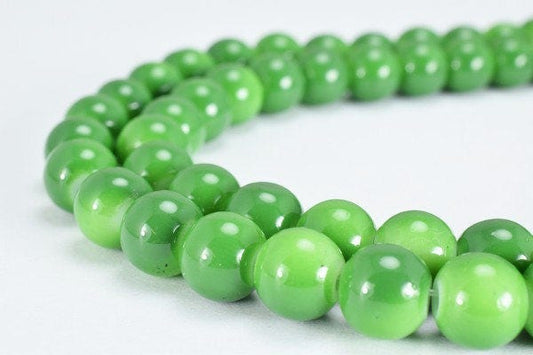 Olive Green Glass Beads Round 8mm Shine Round Beads For Jewelry Making Item #789222045623