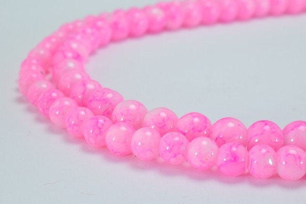 Two Tone Purple Pink Glass Beads Round 6mm/8mm Shine Round Beads For Jewelry Making Item#789222045722