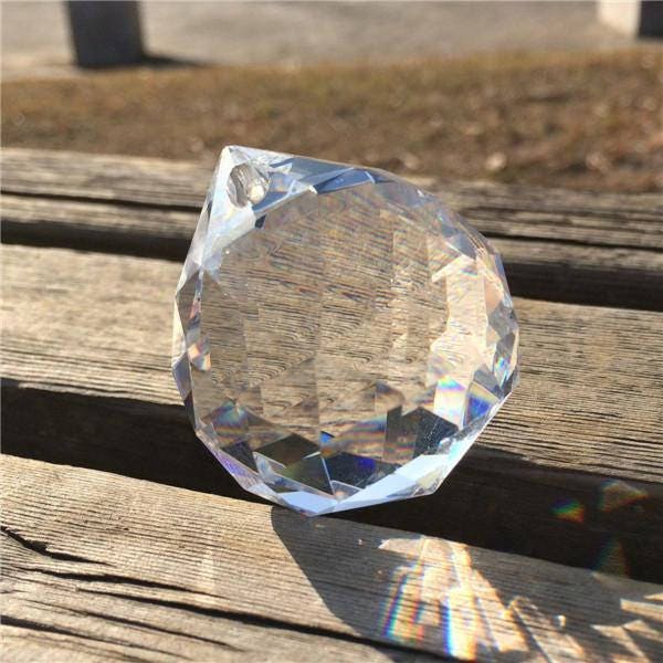 Crystal Drop Ball 40mm Clear or Clear AB Iridescent Size 40mm Faceted Chandelier Crystals Prisms Balls