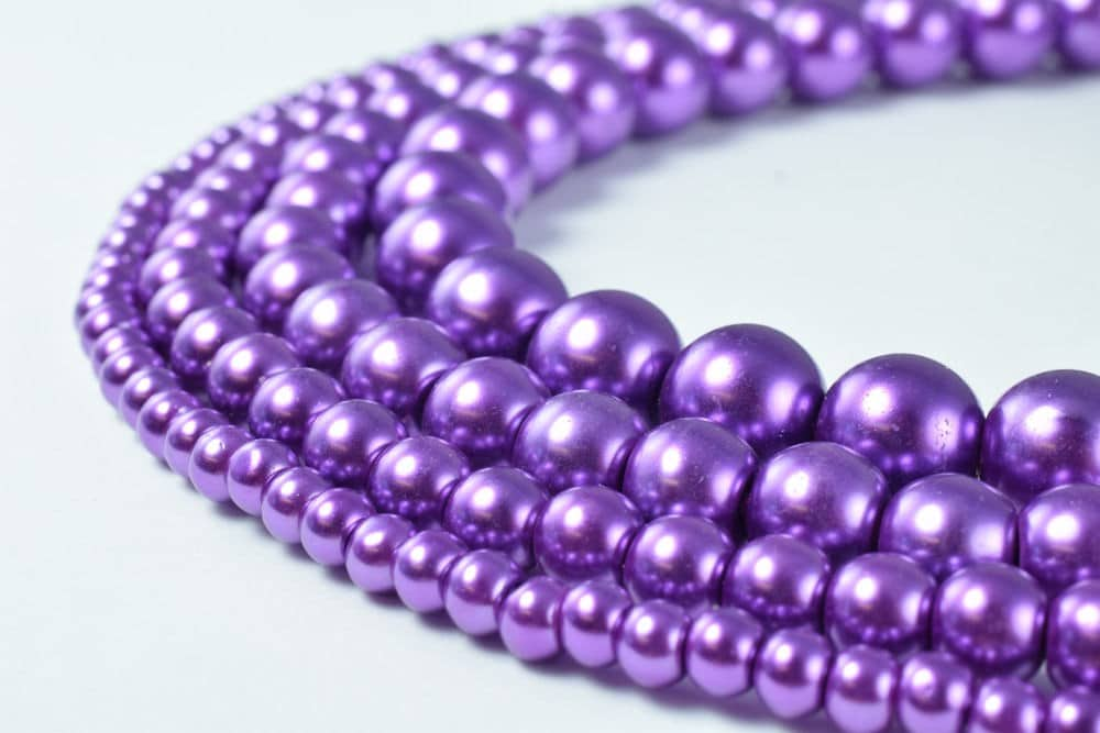 Glass Pearl Beads Purple Size 4mm/6mm/8mm/10mm Shine Round Ball Beads for Jewelry Making Item#789222046408