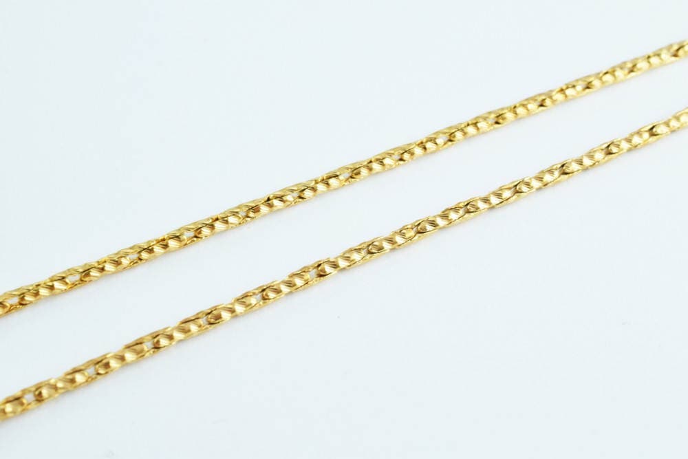 Pinky Gold Filled EP Crimpable Chain 18KT Size 17" Long 2mm Thickness, 18K Gold Filled Chain Findings, For Jewelry Making CG101