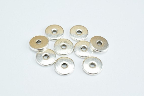 Silver Alloy Spacer Beads Size 8x1mm Hole Opening Size 2mm for Jewelry Making Item# ZN61791