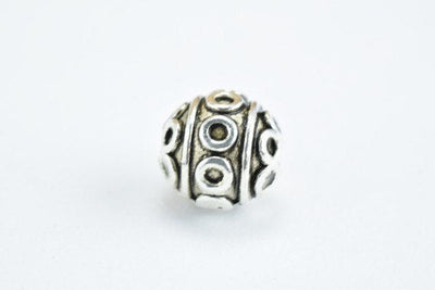 8mm Silver Alloy Beads Tibetan Style Antique Silver Alloy Metal Bracelets Charm Hole Size 1mm For Jewelry