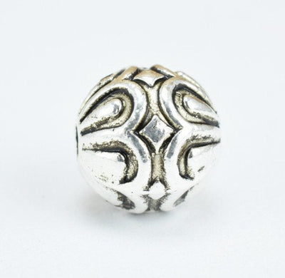 9mm Silver Alloy Beads Tibetan Style Antique Silver Alloy Metal Bracelets Charm Hole Size 1.5mm For Jewelry