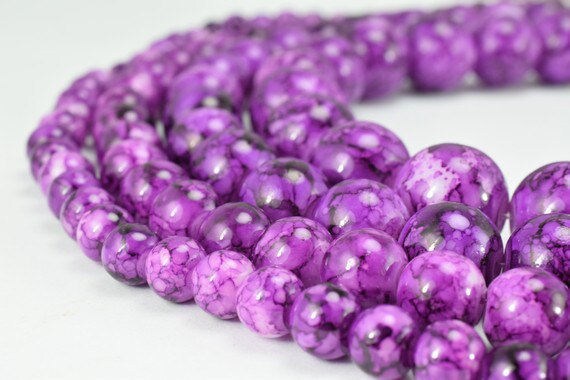 Two Tone Purple Color Glass Beads Round 6mm/8mm/10mm/12mm Shine Round Beads For Jewelry Making