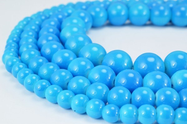 Light Blue Glass Beads Round 6mm/8mm/10mm/12mm Shine Round Beads For Jewelry Making Item#789222045333