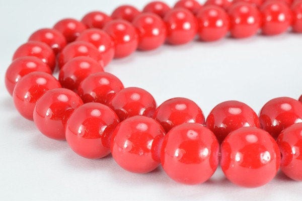 Red Glass Beads Round 12mm Shine Round Beads For Jewelry Making Item #789222045678