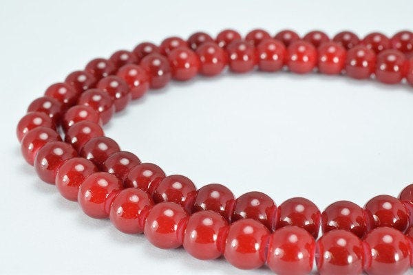 Dark Red Glass Beads Round 8mm Shine Round Beads For Jewelry Making Item #789222045777