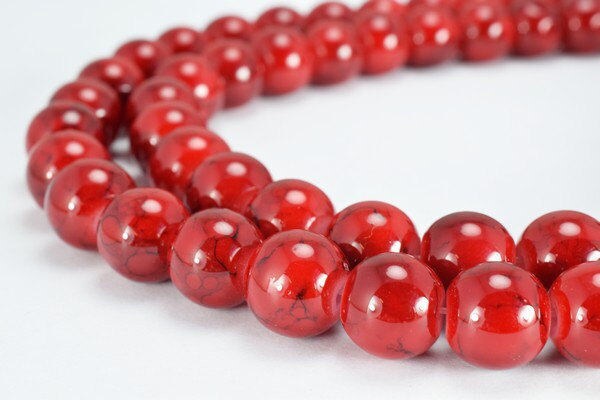 Two Tone Red Black Glass Beads Round 10mm Shine Round Beads For Jewelry Making Item#789222045692