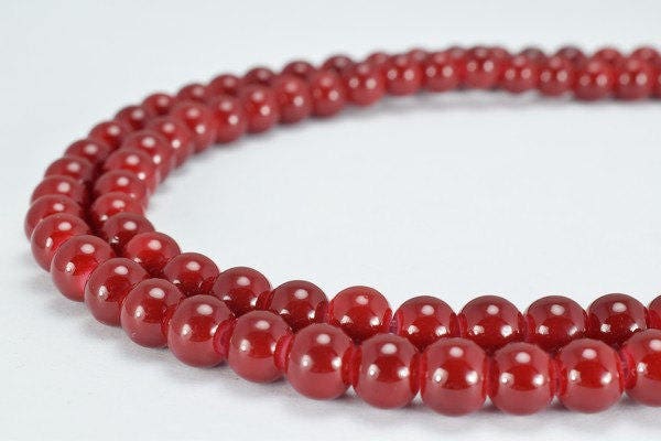 Dark Red Glass Beads Round 6mm Shine Round Beads For Jewelry Making Item #789222045760