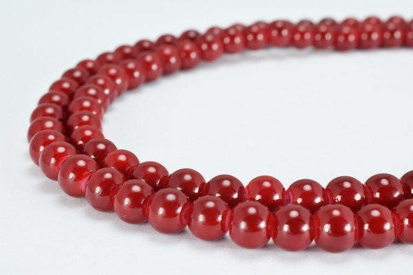 Dark Red Glass Beads Round 6mm Shine Round Beads For Jewelry Making Item #789222045760