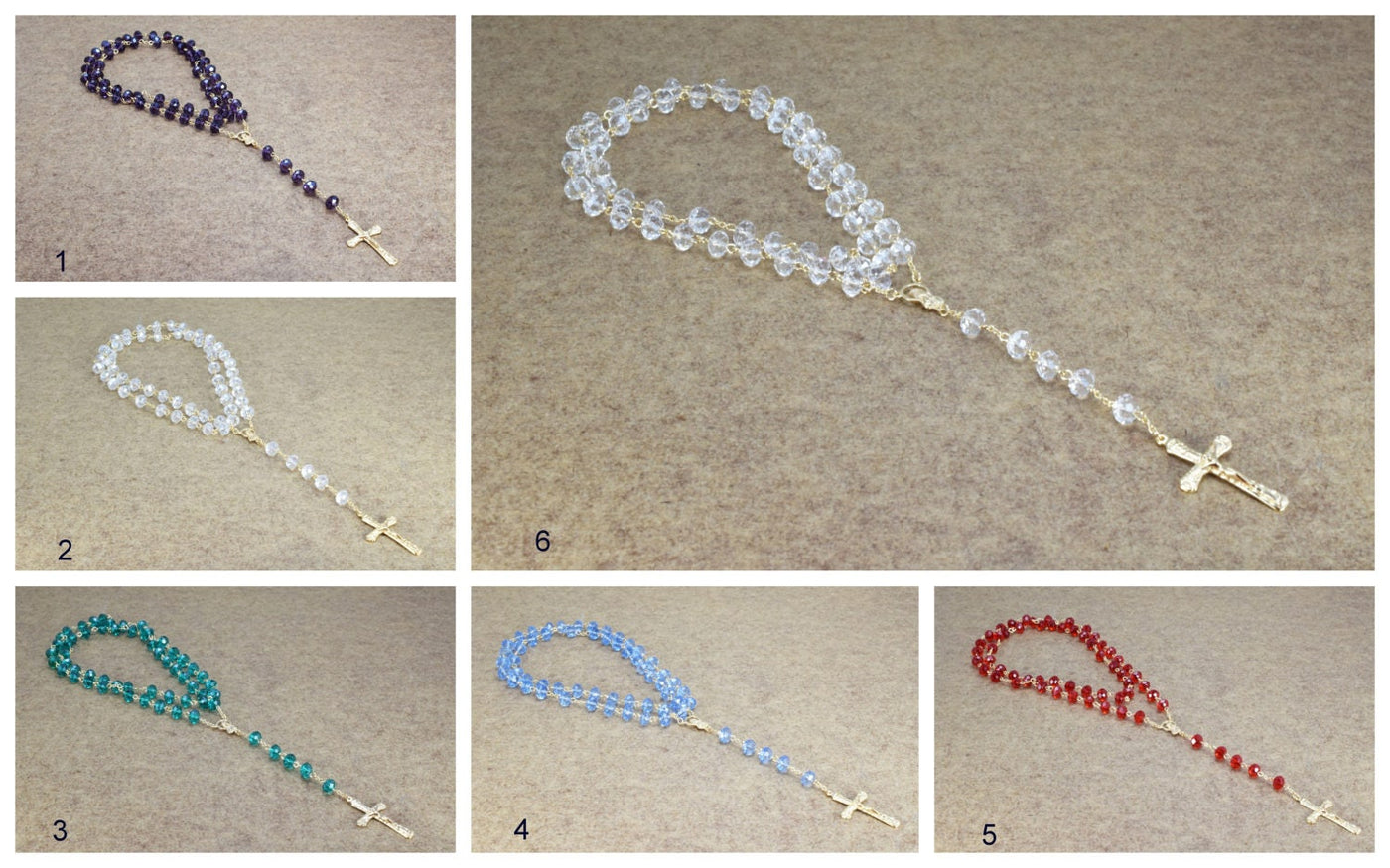 Gold Filled Rosary Swarovski Quality Shine Crystal 18K Gold Filled 7 ColorsCrystals Good for Gifts