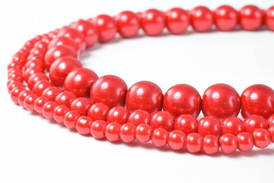 Glass Pearl Beads Round Red Size 4mm/6mm/10mm Shine Round Ball Beads for Jewelry Making Item#789222046378