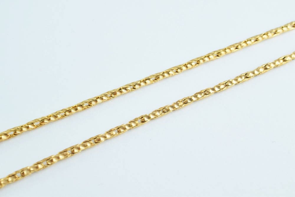 Pinky Gold Filled EP Crimpable Chain 18KT Size 17" Long 2mm Thickness, 18K Gold Filled Chain Findings, For Jewelry Making CG101