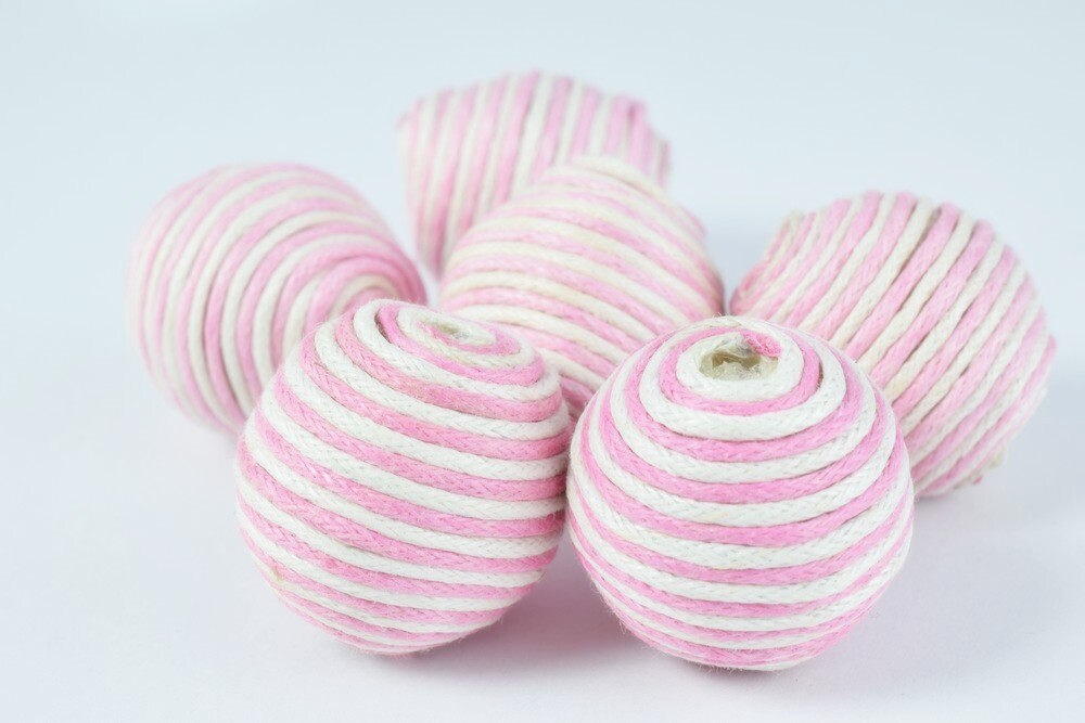 S/M/L Bon Bon Beads Crispin Round Beads, Plastic Beads, Wholesale Bead /Wrapped Plastic Bead /Ball Bead, Big Hole/ Wrapped Beads,