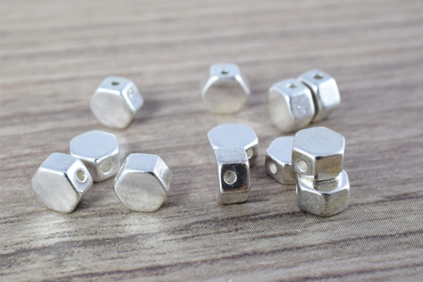 6mm Heptagon Gold/SilverAlloy Jewelry Beads 13pcs per Pack Beads/ beads Jewellery/Ncklace beads/Czech beads/Pressed Beads, Wholesale Alloy,