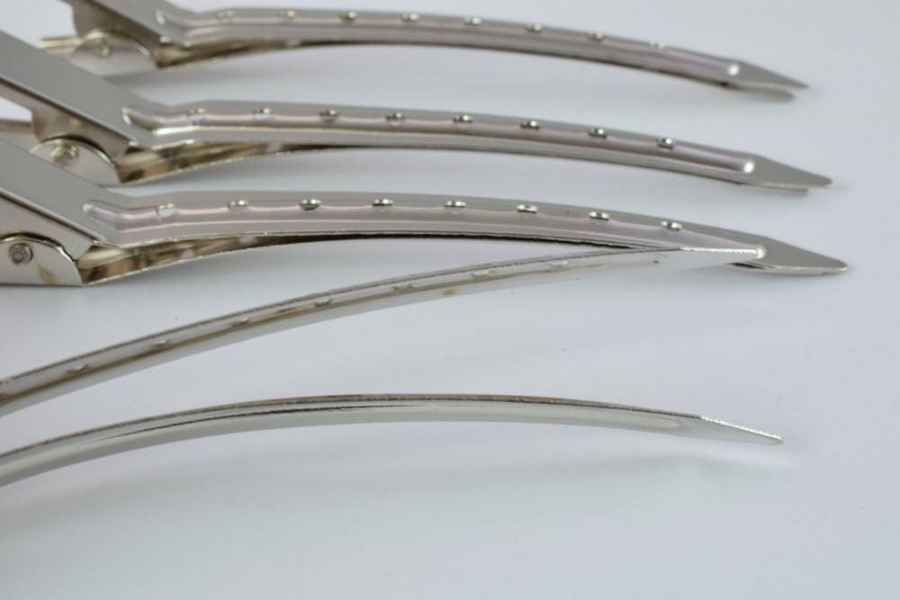 5 Silver Hair Clips Metal Long Beak Hair Pins Barrette Clips For Long Thick, Thin Hair,Length,3.5 inch,Hair Accessories,Wedding hair clip