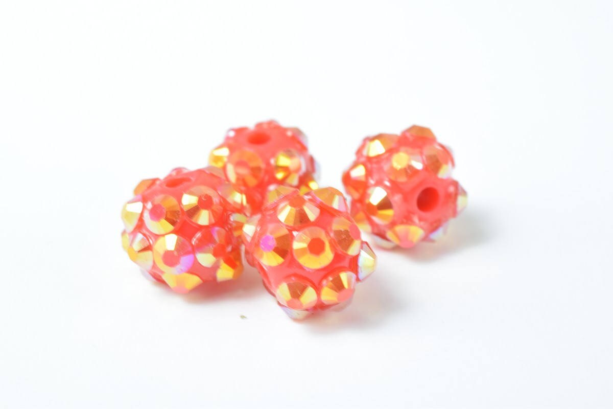 10x8mm Rhinestone Resin Beads, Shamballa, Round Ball Beads, for Macrame Bracelet, Basketball wives Earring 10 Colors set of 10 or 20 PCs