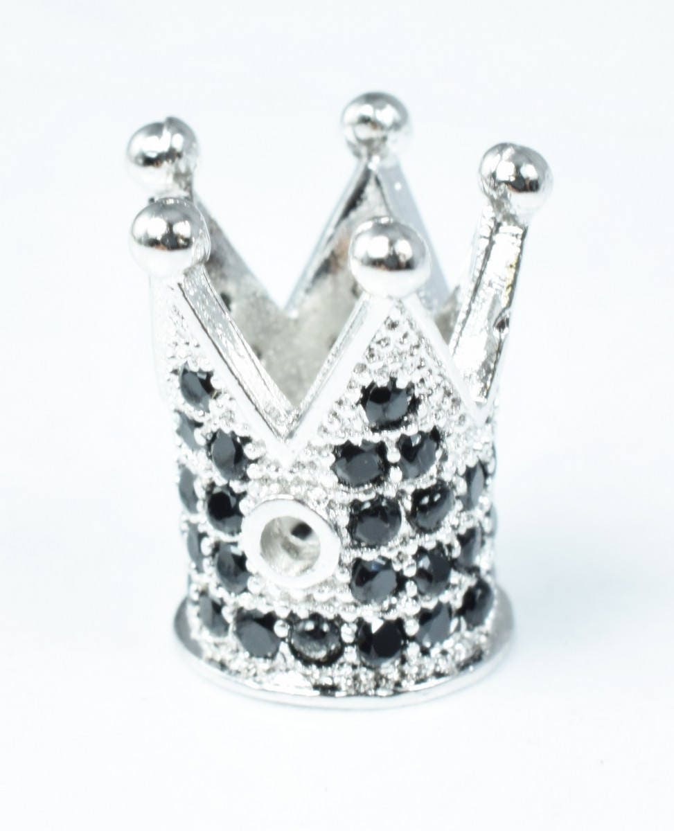 Crown Micro Pave CZ Rhinestone Spacer Beads High Quality 4 Colors