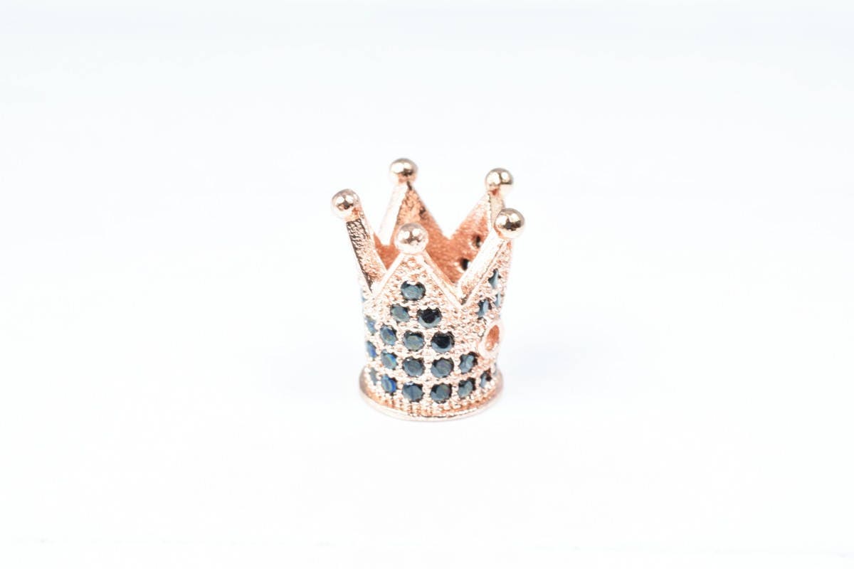 Crown Micro Pave CZ Rhinestone Spacer Beads High Quality 4 Colors