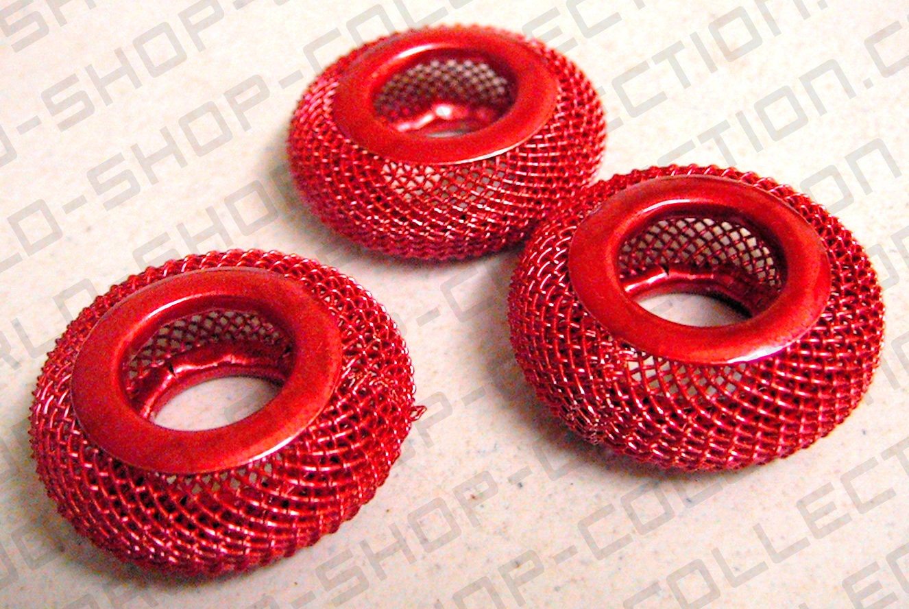 6 PCs Wire Mesh Beads Basketball wives large hole metal jewelry big hoop earring chunky bead jewelry making