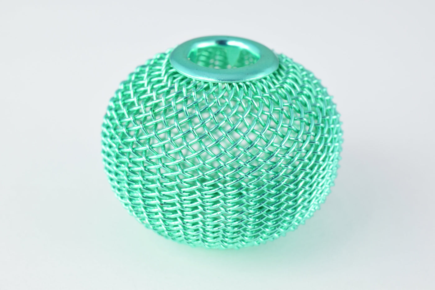 6 PCs Wire Mesh Beads Basketball wives large hole Round Beads 30mm metal jewelry big hoop earring chunky bead jewelry making