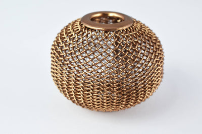6 PCs Wire Mesh Beads Basketball wives large hole Round Beads 30mm metal jewelry big hoop earring chunky bead jewelry making