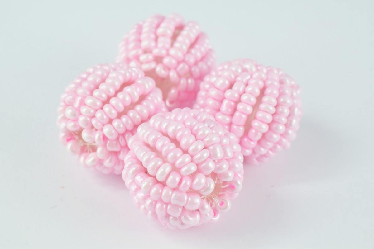 Seed Beads Bon Bon Round Ball Beads, Wrapped Beads, Decorative Beads, Handmade Bead, DIY Craft, 14 Colors 3 Sizes,