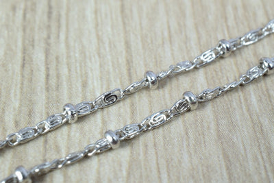 Rhodium Filled White Gold Filled Chain 17.25" Inch CS8