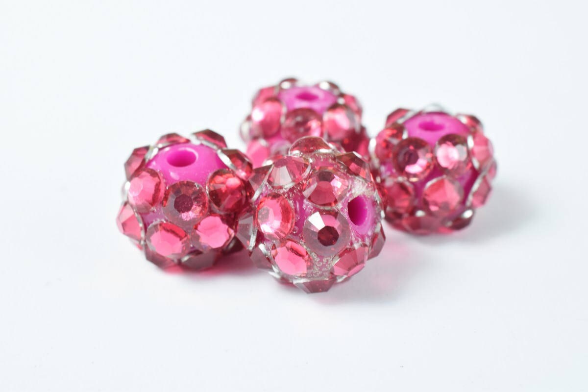 10x8mm Rhinestone Resin Beads, Shamballa, Round Ball Beads, for Macrame Bracelet, Basketball wives Earring 10 Colors set of 10 or 20 PCs