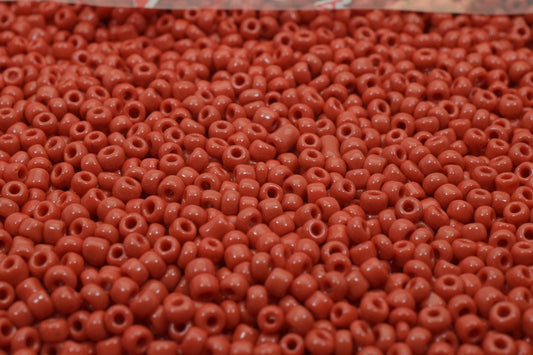 "Red glass seed beads for jewelry making"