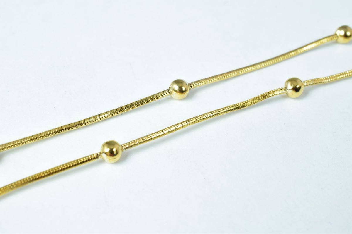 gold filled EP tarnish resistant Chain 18KT gold filled tarnish resistant Size 19.85" Long 1mm Thickness 3.5mm Ball Item #CG204 BeadsFindingDepot