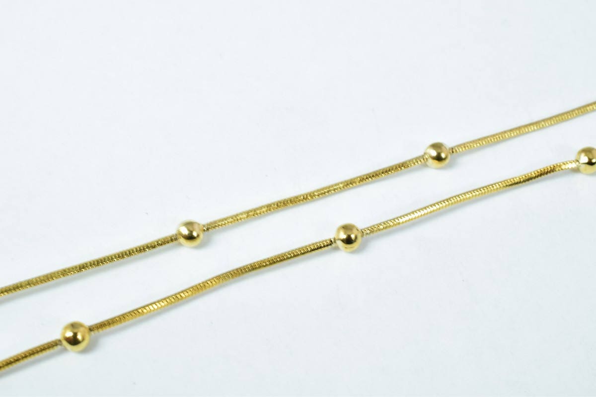 gold filled EP tarnish resistant Chain 18KT gold filled tarnish resistant Size 19.85" Long 1mm Thickness 3.5mm Ball Item #CG204 BeadsFindingDepot