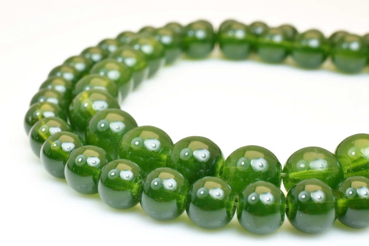 Green Color Glass Beads Round 8mm/10mm Shine Round Beads For Jewelry Making Item #A