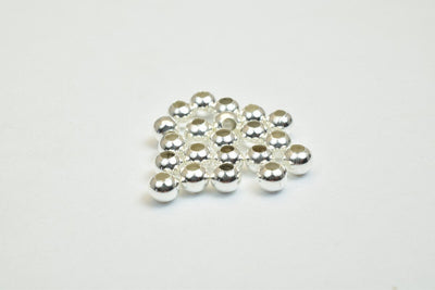 100 PCs Silver Plated Plain Round Beads 6mm Hole Size 3mm