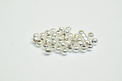 600 PCs Silver Plated or Nickel Plated Plain Round Beads 2mm Hole Size 0.8mm to 1mm For Jewelry Making