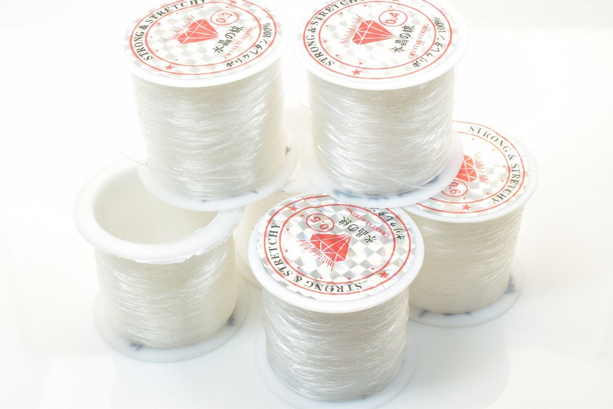0.25mm, 0.3mm, 0.35mm, 0.4mm 0.45mm 0.5mm 0.6mm 0.7mm 0.8mm Fishing Line, Non Elastic Clear Crystal Beading Thread String Cord Fishing Line