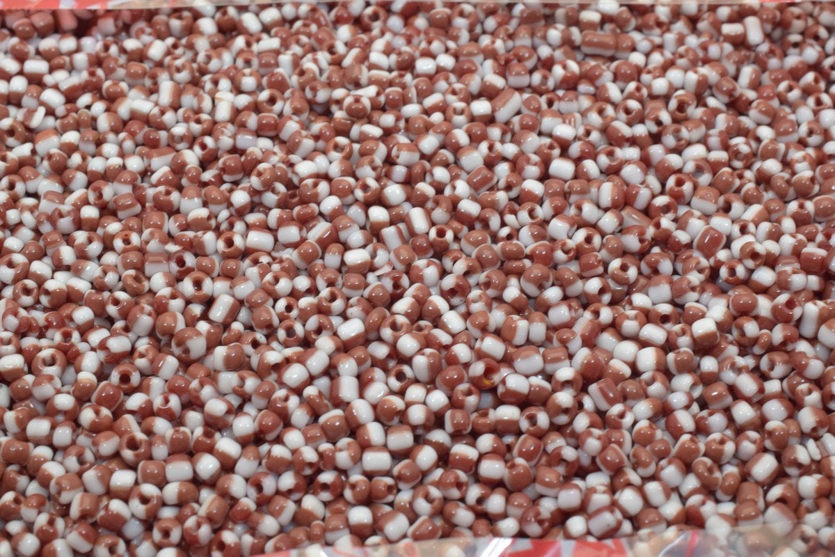 Red/White Glass Seed Beads Size 8.0 Sold by 1 LB/ Pound Size 8/0 are 2mm to 3mm Beads Item# 789222067144