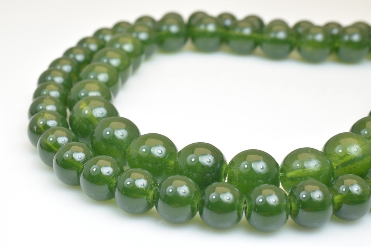 Green Color Glass Beads Round 8mm/10mm Shine Round Beads For Jewelry Making Item #A