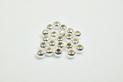 100 PCs Silver Plated Plain Round Beads 3mm Hole Size 1mm Item# 210001200082