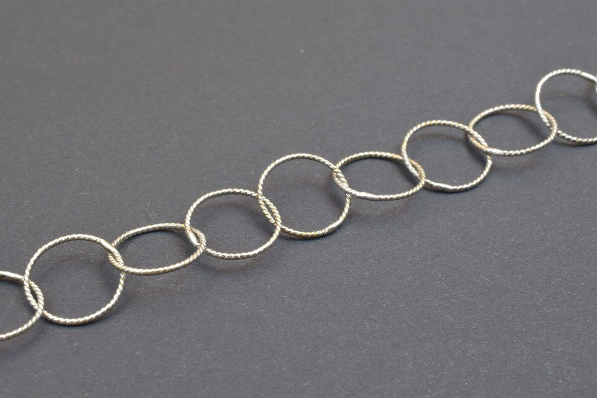 925 Sterling Silver Chain With Rhodium Filled On Top for Jewelry Making By Foot MADE IN ITALY Item# SSC023R