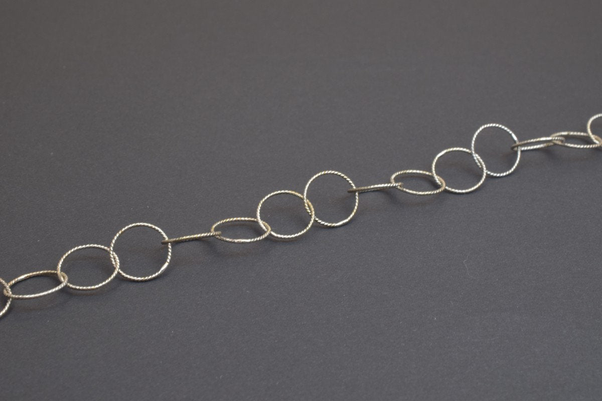 925 Sterling Silver Chain With Rhodium Filled On Top for Jewelry Making By Foot MADE IN ITALY Item# SSC023R