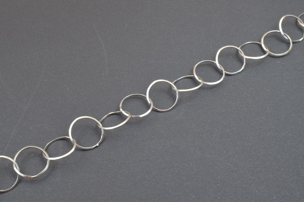 925 Sterling Silver Chain With Rhodium Filled On Top for Jewelry Making By Foot MADE IN ITALY Item# SSC024R