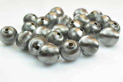 100 PCs Gun Metal Plated Black Carved Round Beads 6mm/8mm/10mm Diamond Cut For Jewelry Making