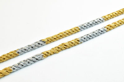 17" Inches Electro Plated Gold and Rhodium Plated Chain Width Size 3mm Thickness 3mm For Jewelry Making EP3